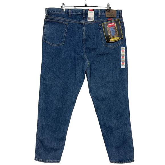 Wrangler Hero Jeans Mens 44X32 Blue Relaxed Fit Straight Dark Wash Workwear NWT - Picture 2 of 10
